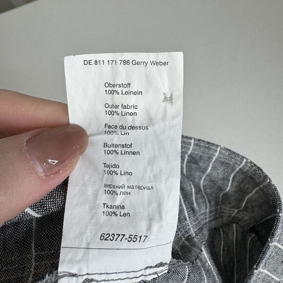 Gerry Weber Womens Pants 18 Blue 100% Linen Striped Trouser Beachy Nautical - Picture 12 of 14